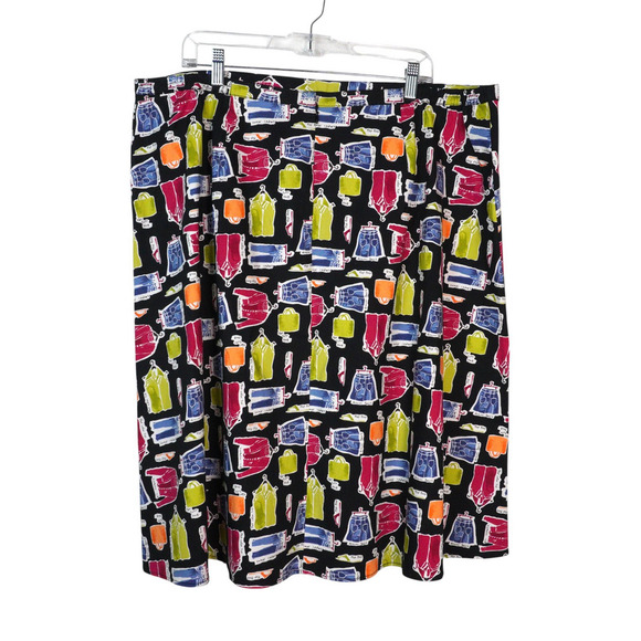 NWT Deadstock Novelty Fashion Print Valerie Stevens‎ A-Line Skirt Size 3X - Picture 2 of 11